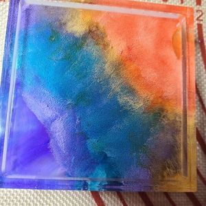 Square resin coaster